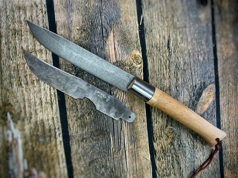 Lưỡi dao thay thế cho Opinel 13 thép N690 Bohler bề mặt stonewash